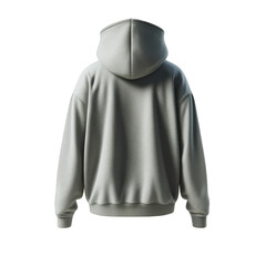 Grey mock up hoodie cut out transparent isolated on white background PNG file