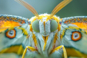 Wall Mural - a close up view of the face of an animal moth