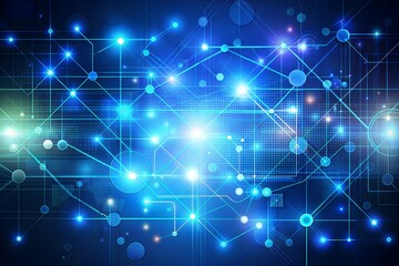 Wall Mural - blue circuit board background