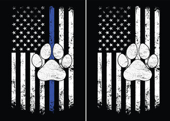 Thin Blue Line K9 Dog Paw Design