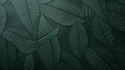 Poster - Textured Green Leaves Pattern - Nature Inspired