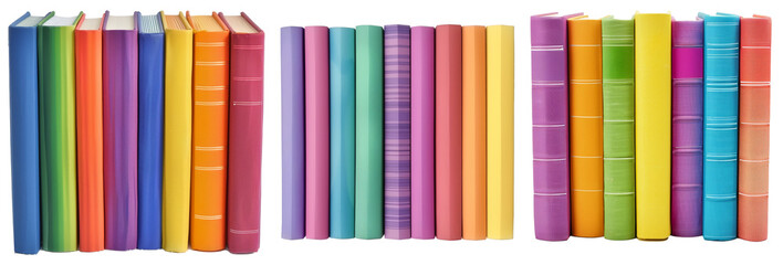 Aufkleber - White or transparent background with a row of colorful books