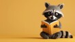 © Mark - The cartoon of a cute raccoon reading a book - A cartoon animal art drawing concept with generative artificial intelligence