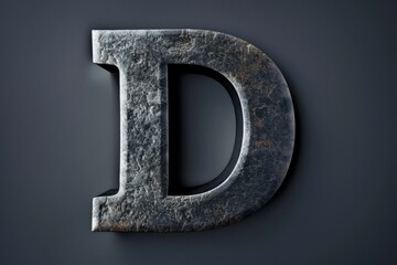 Wall Mural - Detailed close up of a metal letter D, perfect for design projects