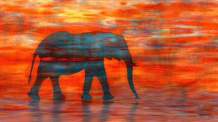 Poster -   Elephant in water