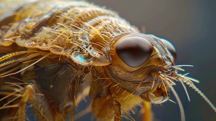 Wall Mural - Close up view of a bug's face, suitable for educational purposes