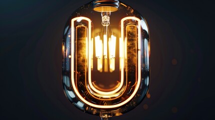 Wall Mural - a close up of a light bulb on a dark background. ideal for illustrating creativity and innovation