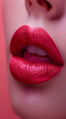 Wall Mural - Modern fashion lips on dark color background