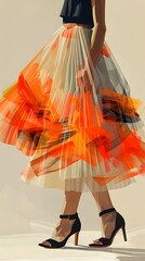 Poster - Modern fashion skirts on light color background