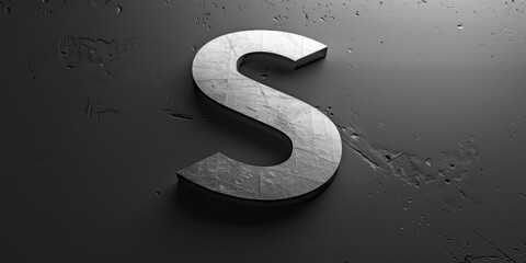 Wall Mural - Close up of a metal letter S on a wall, suitable for signage design