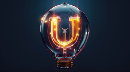 Wall Mural - light bulb with letter 