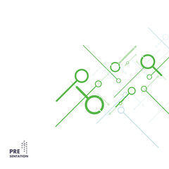 Leinwandbilder - Abstract connecting dots and lines. Modern science and technology background. Vector illustration