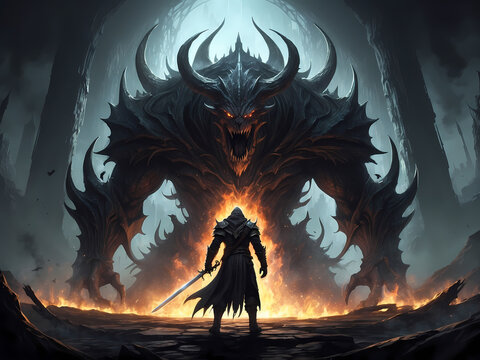 warrior in face of evil- warrior in a forest - darksoul,eldenring,game concept art