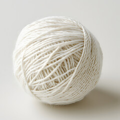 Poster - a white ball of yarn, solid background color