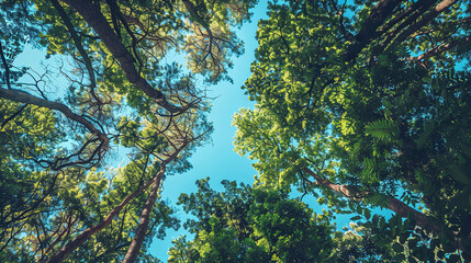 Wall Mural - A view up into the trees direction sky