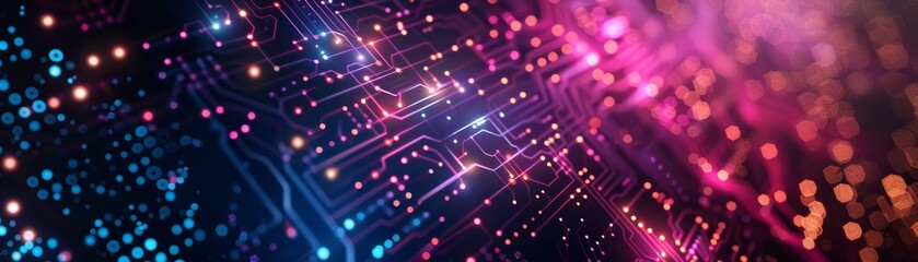 Wall Mural - digital circuit board, glowing pathways, tech-inspired, sci-fi