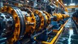 © Thares2020 - Massive industrial pumps and valves undergoing rigorous testing in a state of the art manufacturing plant showcasing advanced industrial engineering