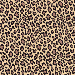 
leopard print fashion animal pattern seamless background leather texture vector