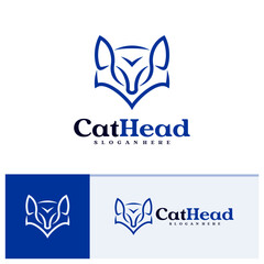 Wall Mural - Cat logo vector template, Creative Cat head logo design concepts