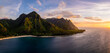 © AmazingAerialAgency - Aerial view of Tunnels Beach with beautiful cliffs and panoramic ocean, Princeville, Kauai, United States.