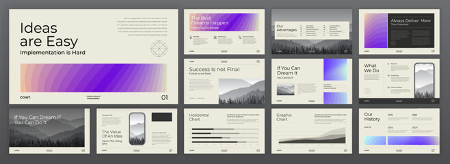 Wall Mural - creative powerpoint presentation template. modern keynote presentation background, brochure cover de