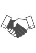 © Funtastech - Black and white hand shake, hand shake icon image