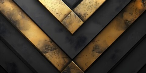Wall Mural - Sophisticated Black and Gold Chevron Design Concept for Luxury Branding and Packaging