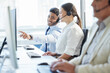 © peopleimages.com - Call center, support and people with headphone for conversation and communication in workplace. Man, woman and telemarketing agent with computer in office for consulting, customer service and advice