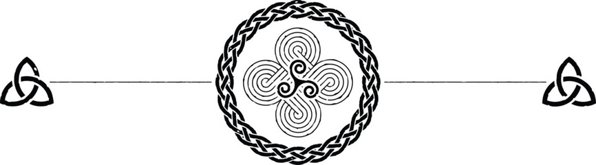 Grunge Header, Celtic Knot Ring, Spiral Knot, Triskele, Triquetra