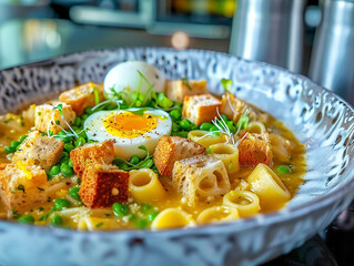 Wall Mural - Pasta bowl with egg