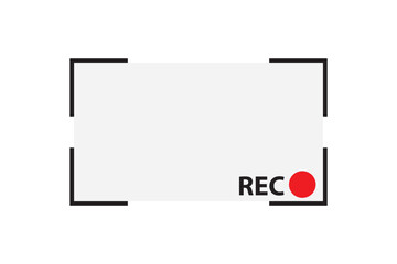 Flat design REC frame icon. Vector.