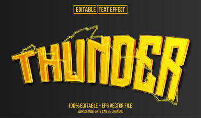 Wall Mural - thunder editable text effect