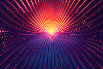 Fototapete - Seamless isometric pattern with heartbeat shapes arranged in a starburst design, radiating energy,