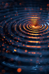 Fototapete - Minimalist isometric pattern of heartbeat lines arranged in a circular pattern, creating a rhythmic design,