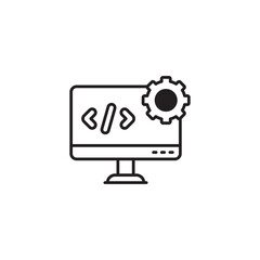 Coding icon design with white background stock illustration