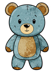 Wall Mural - teddy bear on white