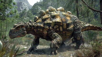 Poster - Ankylosaur in Wild