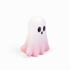 Sticker - ghost icon in 3D style on a white background