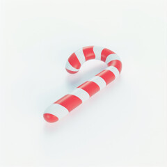 Canvas Print - candy cane icon in 3D style on a white background