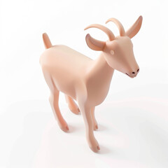 Wall Mural - Goat icon in 3D style on a white background