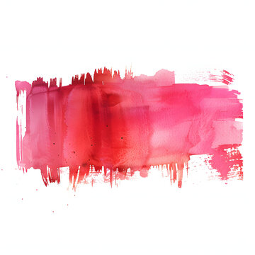 simple watercolor brush stoke in pink and red, long thin horizontal rectangle shaped