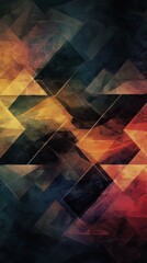 Wall Mural - Multicolored geometric retro wallpaper, abstract banner