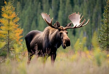 Wall Mural - A view of a Moose in the wild