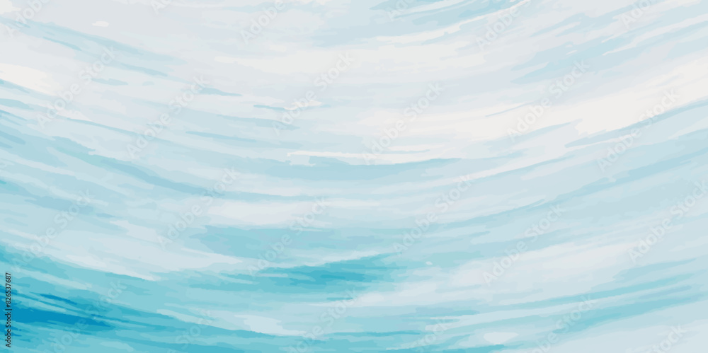 Vector ocean watercolor soft blue and white wavey curve line background ...