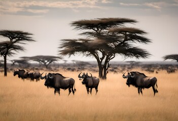 Wall Mural - Wildebeest on the African Plain