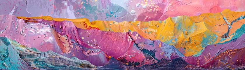 Wall Mural - Photo of a colorful panorama of a gold mining operation