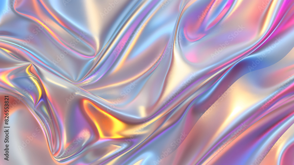 Liquid metal texture abstract background with soft neon colors - Wave ...