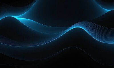 Modern, sleek blue waves mimic a water motion in a luxurious abstract design.