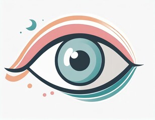 human eye vector icon on white background, logo