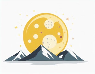 Wall Mural - full moon vector icon on white background, planet logo